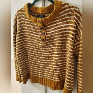 American Eagle- Super Soft Striped Pumpkin/Cream Sz.Medium